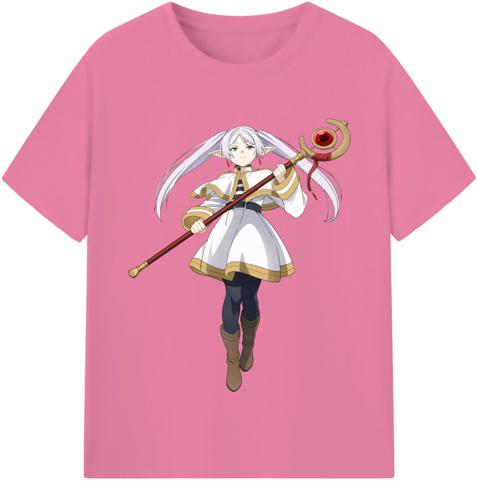 （画像用） 葬送のフリーレン Frieren 綿100％半袖Tシャツ（フロントプリント）